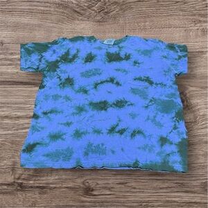 Custom handmade Blue and Green Tie-Dye T-Shirt